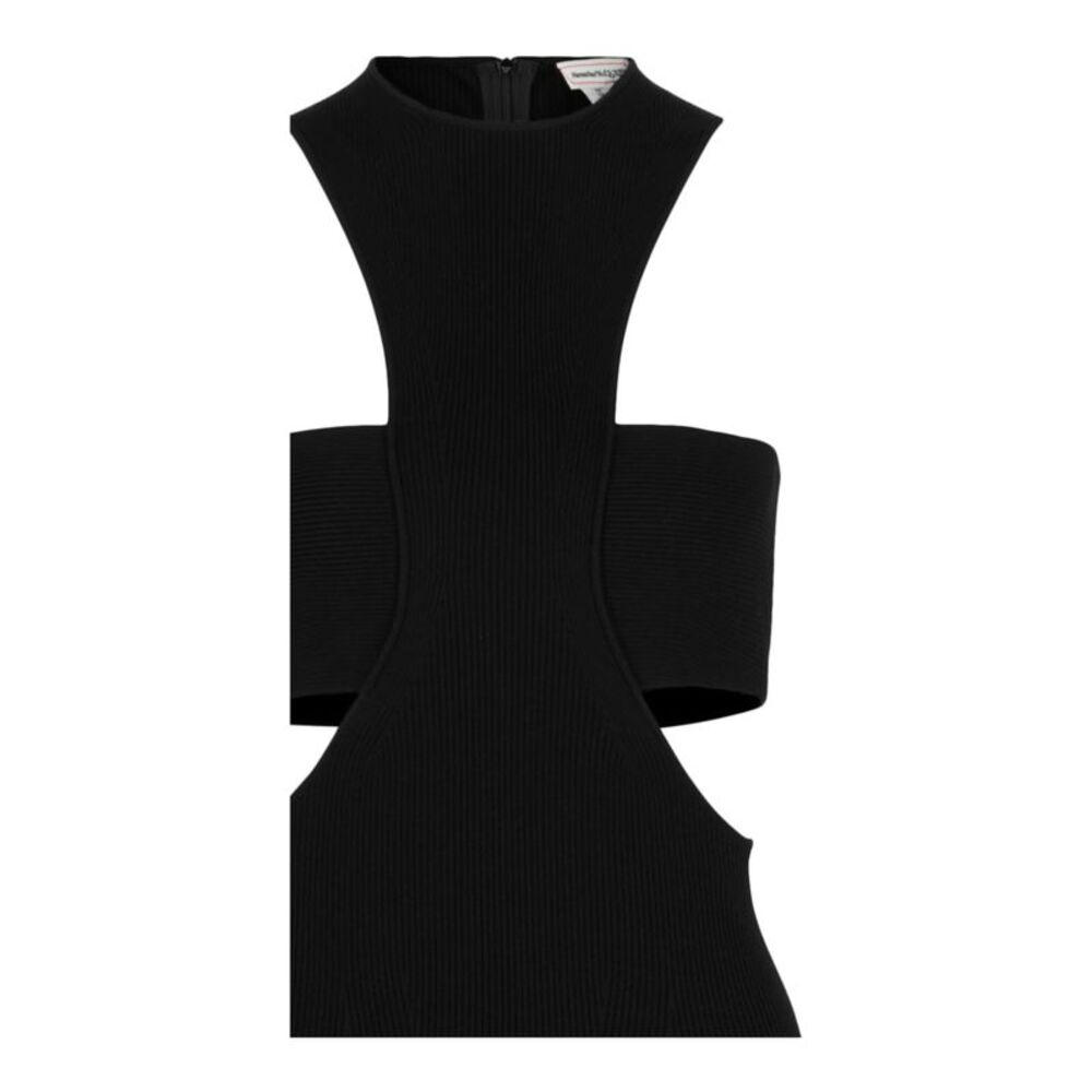 Alexander McQueen Slashed Harness Midi Dress Black Womens - Picture 3 of 3